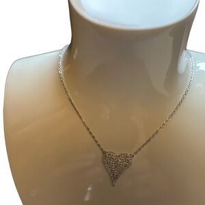 Sterling Silver Heart Necklaces w pave CZ
